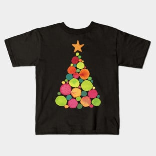 Pretty Painted Watercolor Holiday Christmas Tree Kids T-Shirt